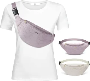 Waist Packs for Women: Large Capacity Bag with Adjustable Strap Fashion Waist Bag for Ladies Sling Backpack for Work Outdoors Waist Light Purple