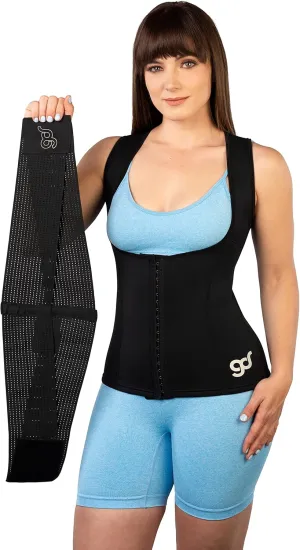 Waist Trainer Sauna Vest, Compression Stomach Belt, Lower Belly Wrap Shaper, Women's Plus Size