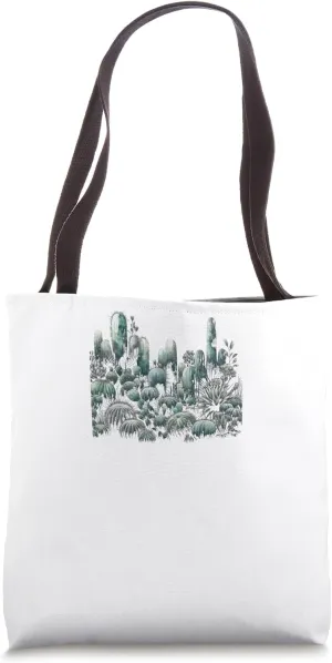 Watercolor Cactus Design Tote Bag
