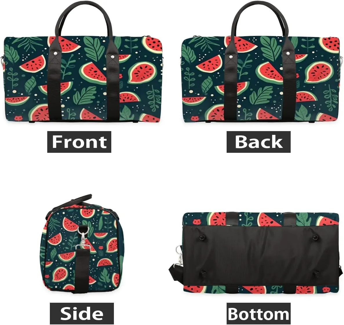 Watermelon Print Travel Duffel Bag for Women Men Waterproof Foldable Overnight Weekender Bag Large Capacity Sports Gym Bag