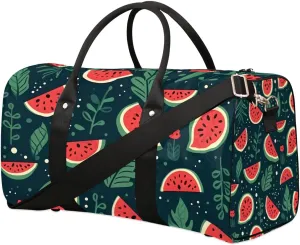 Watermelon Print Travel Duffel Bag for Women Men Waterproof Foldable Overnight Weekender Bag Large Capacity Sports Gym Bag