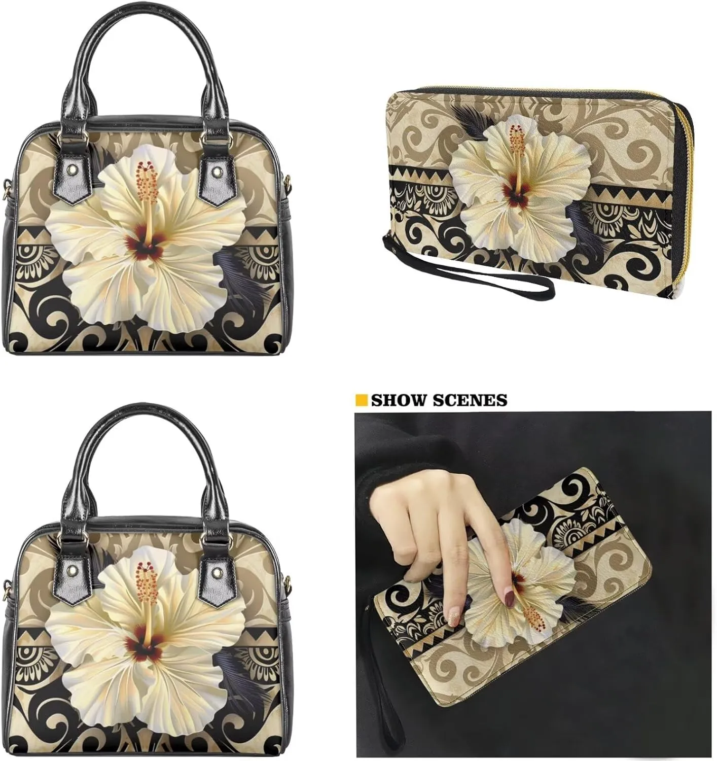 Waterproof Wallet and Purse Set Womens Satchel Purses and Handbags Top Handle Bag for Shopping