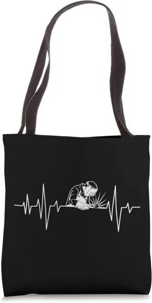 Welder Heartbeat - Welding Construction Worker Metalworking Tote Bag