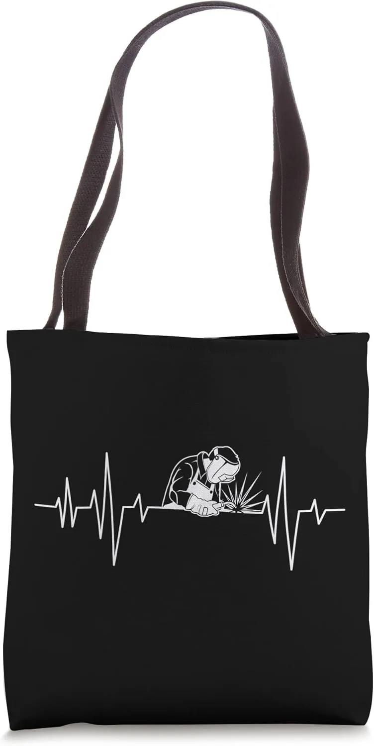 Welder Heartbeat - Welding Construction Worker Metalworking Tote Bag
