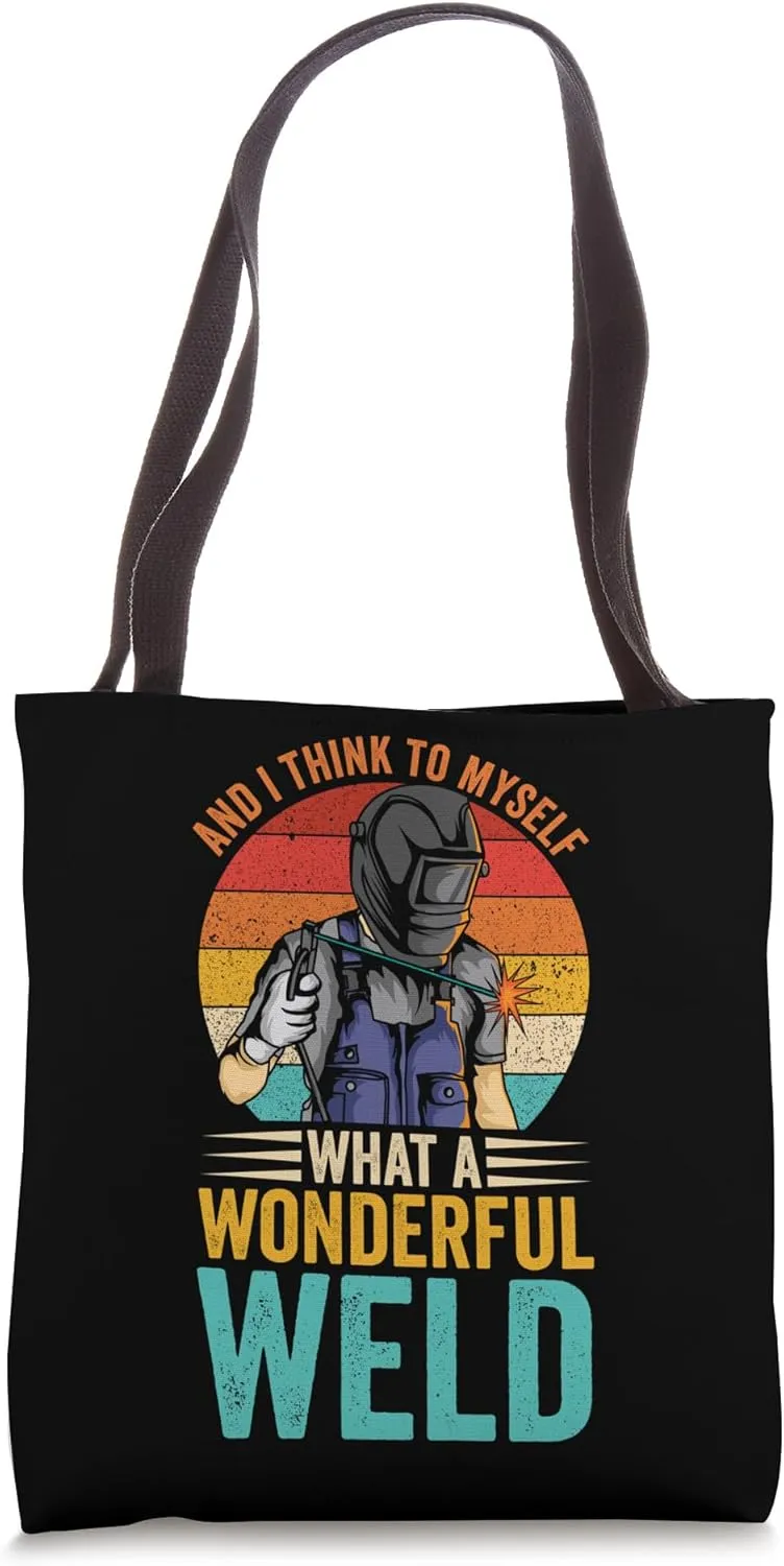 Welder Sunset Welding Construction Weld Support Weld Fan Tote Bag