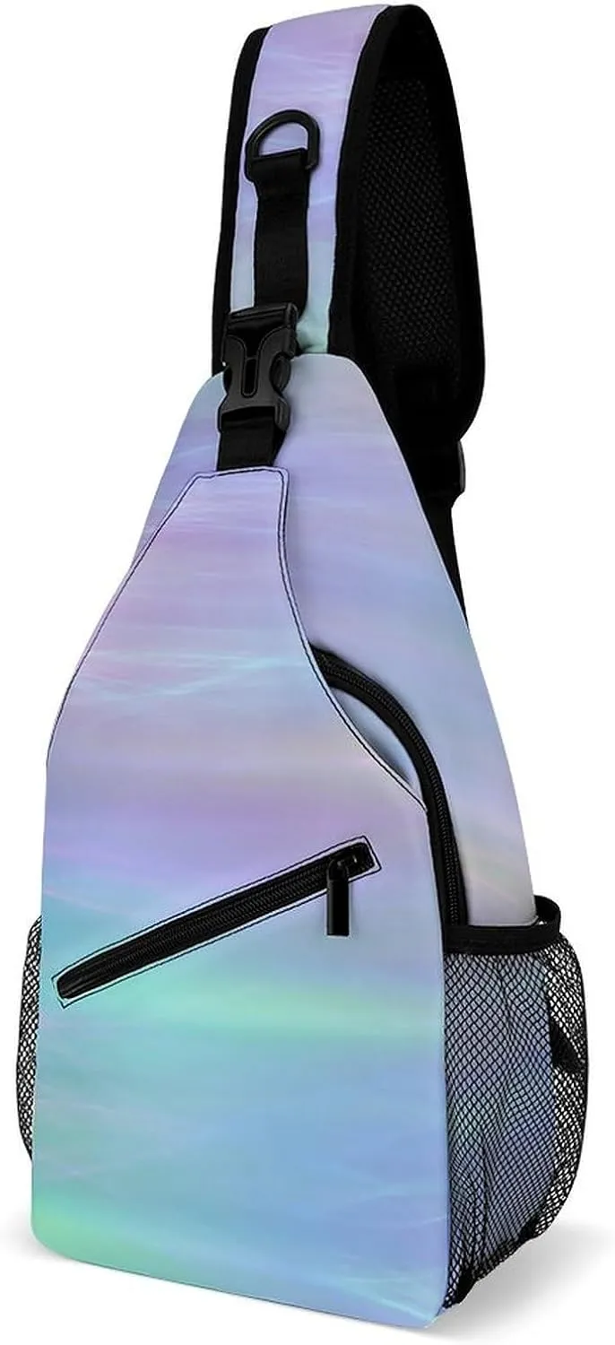 Whimsical Bath Chic Colorful Paste Trendy Fairy Fashion Crossbody Bag for Both Men And Women, Travel And Hiking Crossbody Bag, Chest Bag