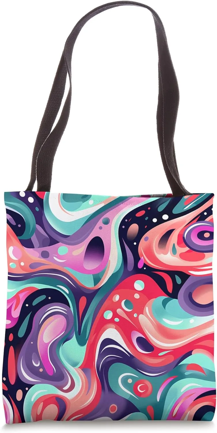 Whimsical Dizzy Abstract Kawaii Design Tote Bag