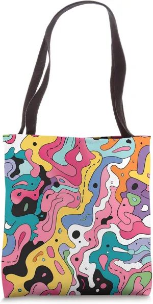 Whimsical Dizzy Abstract Kawaii Design Tote Bag