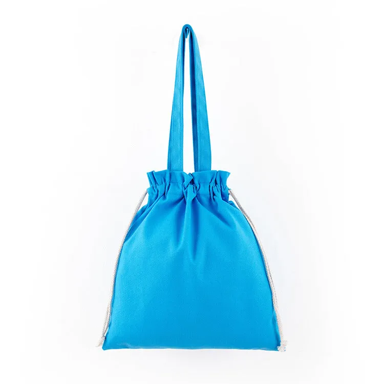 Wholesale Durable Canvas Drawstring Shoulder Tote Bag for Multipurpose