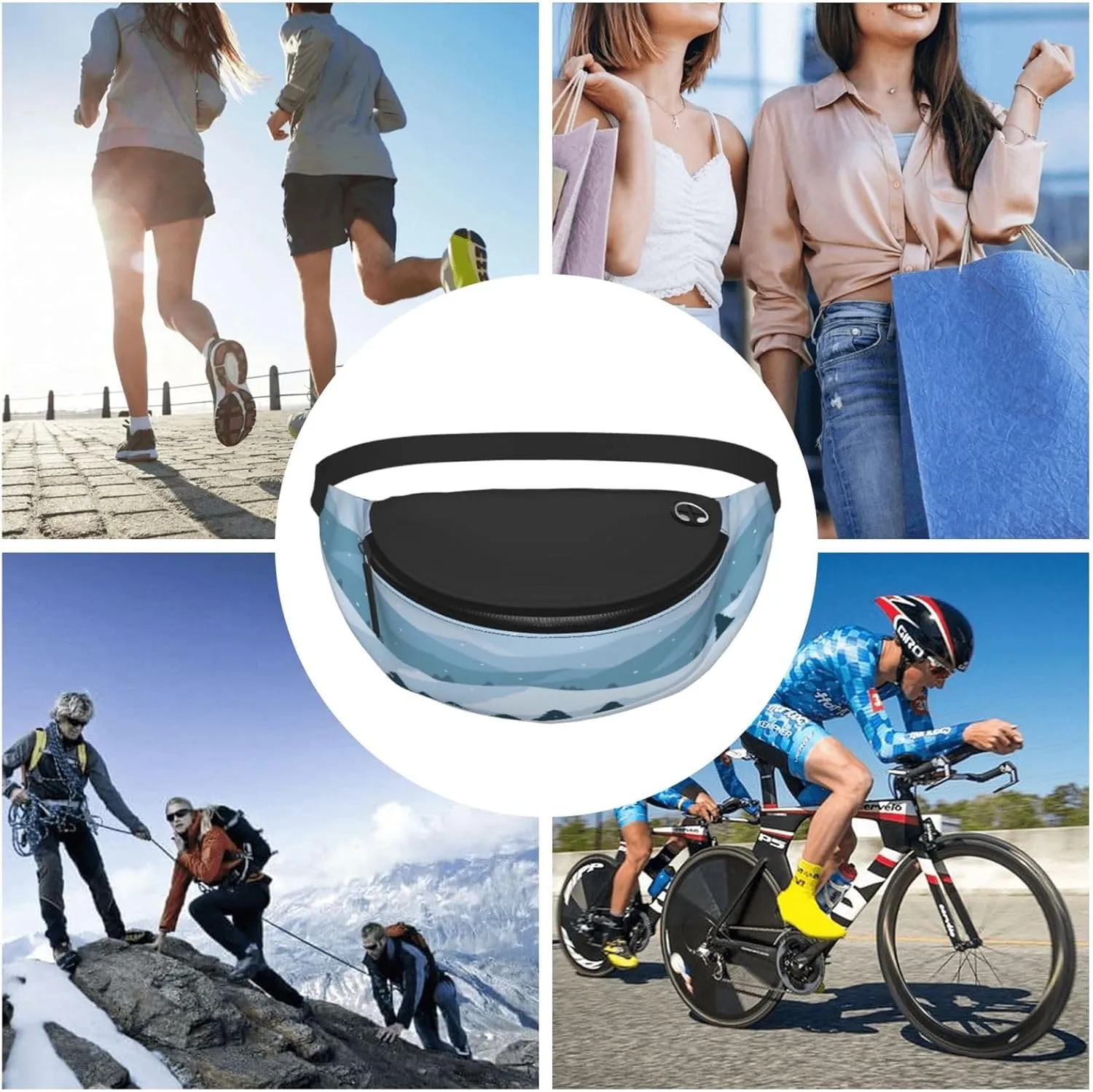 Winter Landscape Fanny Pack, Crossbody Waist Packs for Women Men Waist Bags with Adjustable Strap for Travel Running Hiking Sport