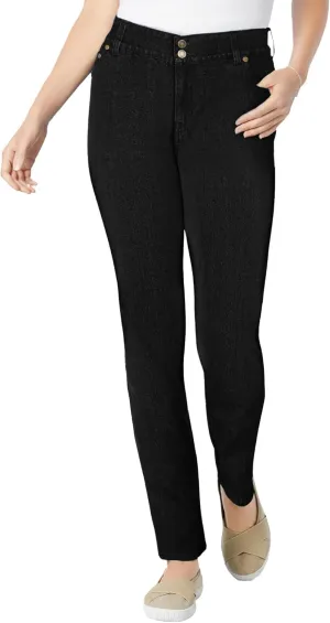 Woman Within Plus Size Secret Solutions; Tummy Smoothing Straight Leg Denim Jean