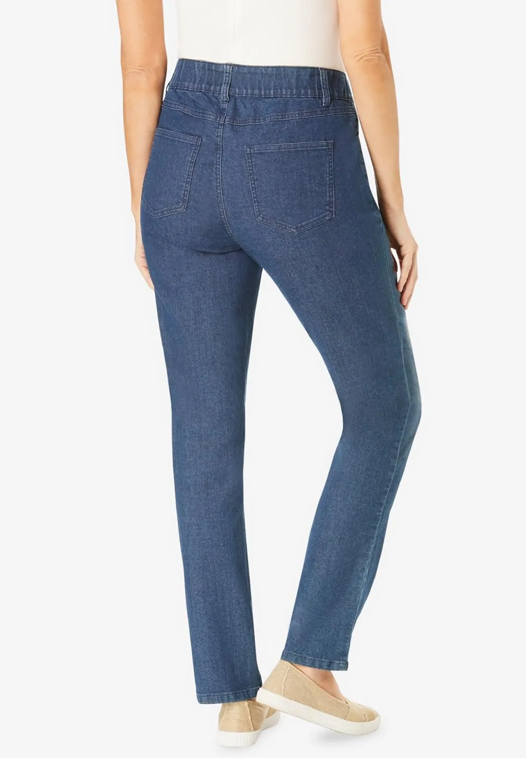 Woman Within Plus Size Secret Solutions; Tummy Smoothing Straight Leg Denim Jean