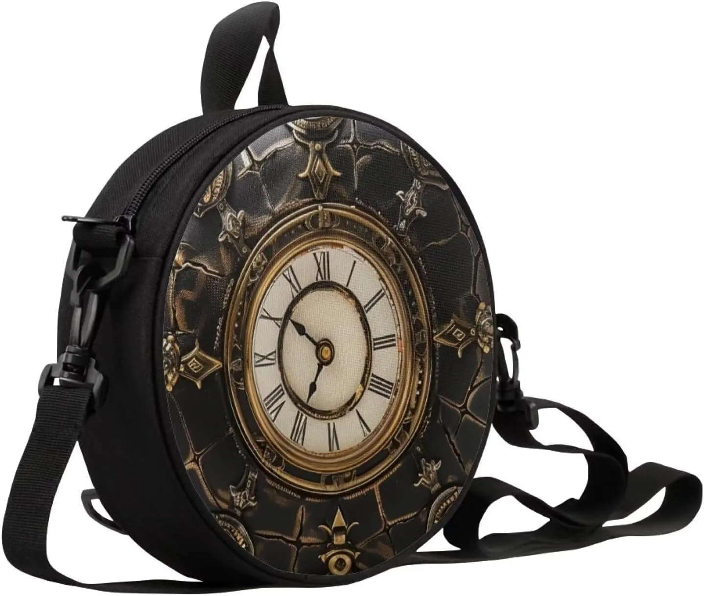 Women Crossbody Bag, Soft Light Round Shoulder Bag, Durable Round Satchel Bag with Zipper for Work Shopping