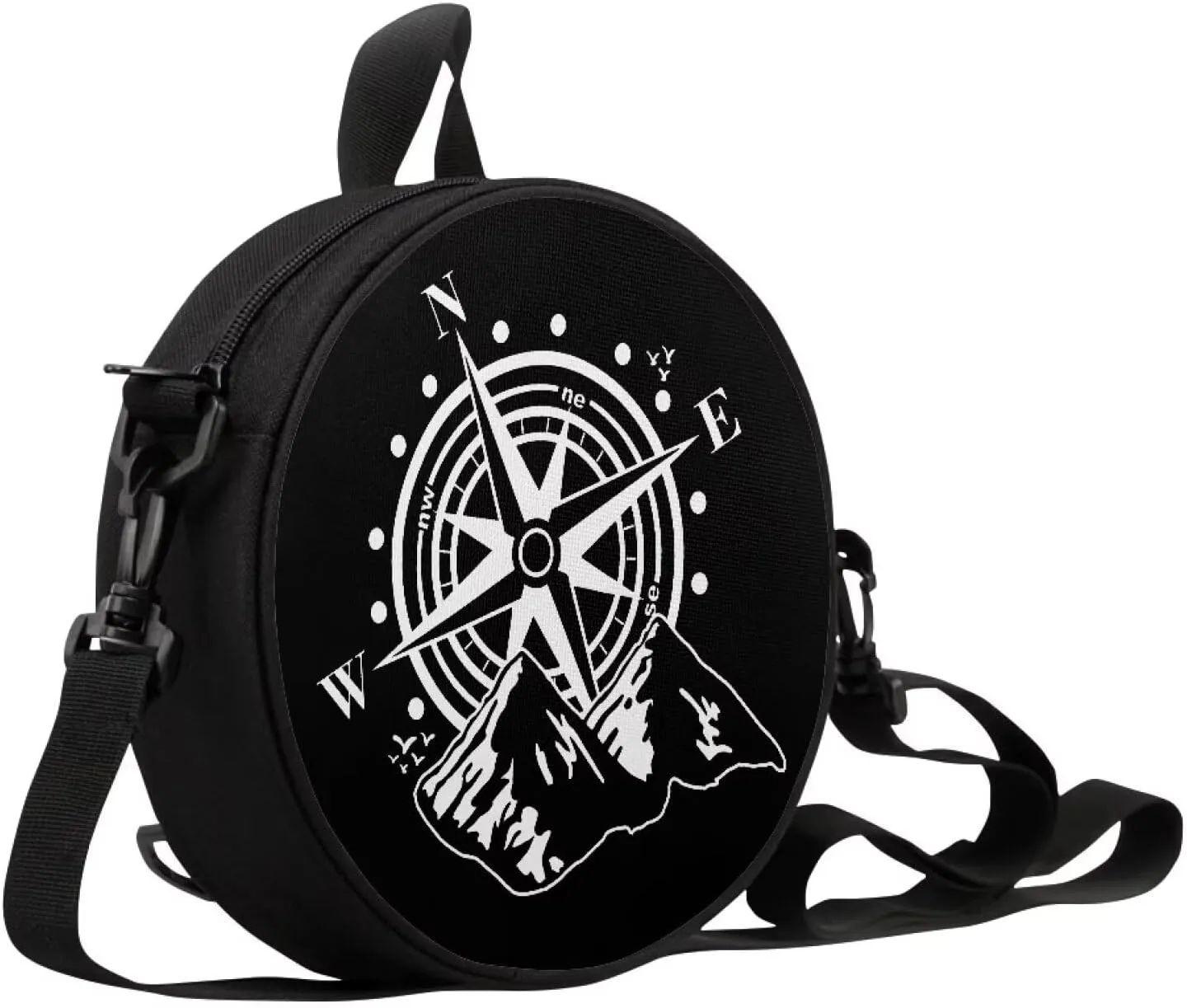Women Crossbody Bag, Soft Light Round Shoulder Bag, Durable Round Satchel Bag with Zipper for Work Shopping