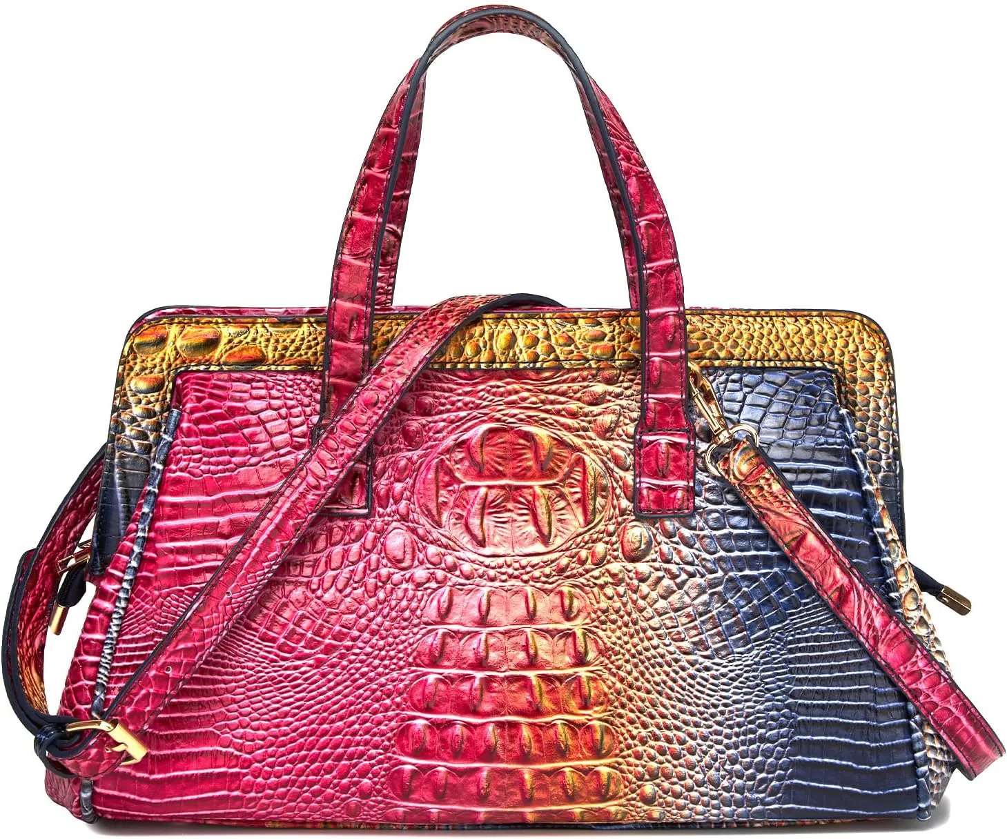 Women Fashion Crocodile Print Handbag Shoulder Satchel Top Handle Crossbody Bag