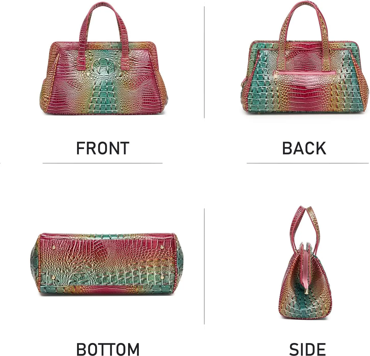 Women Fashion Crocodile Print Handbag Shoulder Satchel Top Handle Crossbody Bag