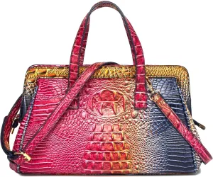 Women Fashion Crocodile Print Handbag Shoulder Satchel Top Handle Crossbody Bag
