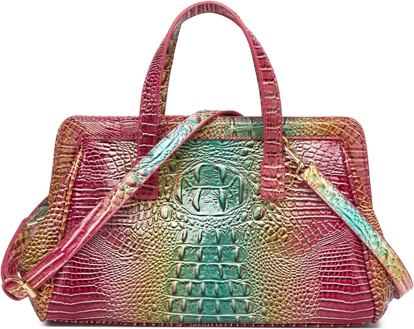 Women Fashion Crocodile Print Handbag Shoulder Satchel Top Handle Crossbody Bag