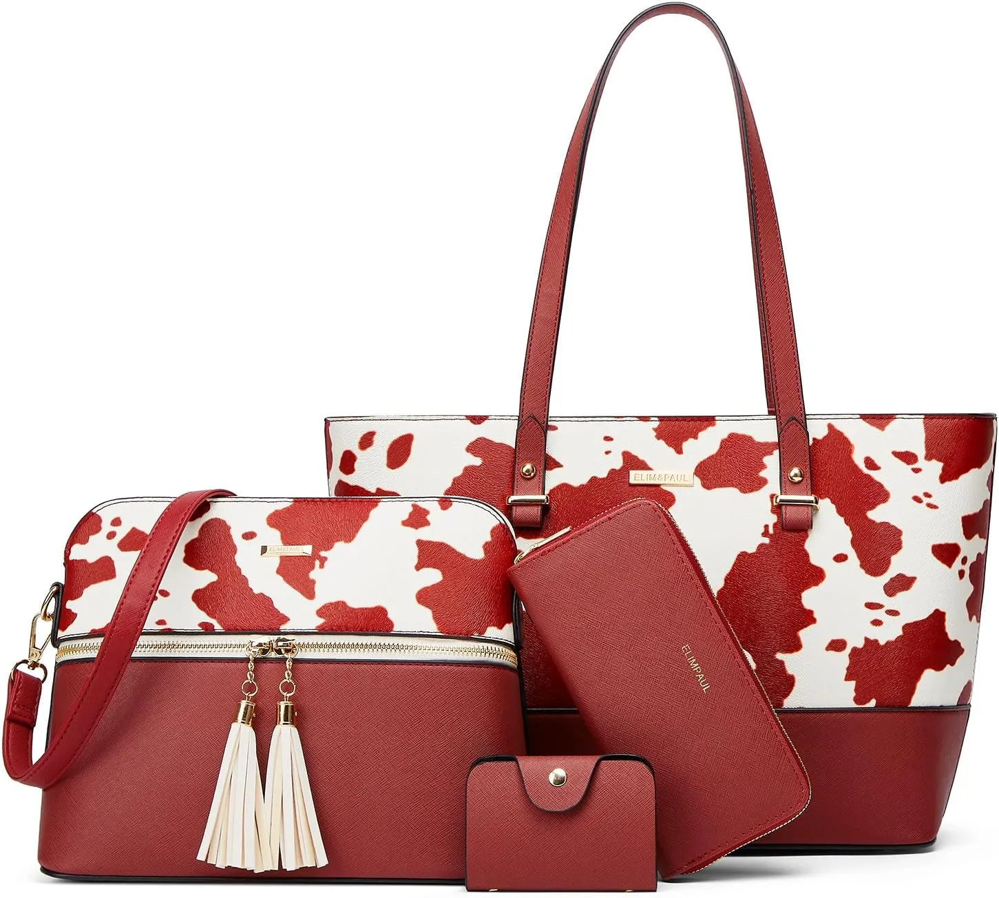 Women Fashion Handbags Wallet Tote Bag Shoulder Bag Top Handle Satchel Purse Set 4pcs