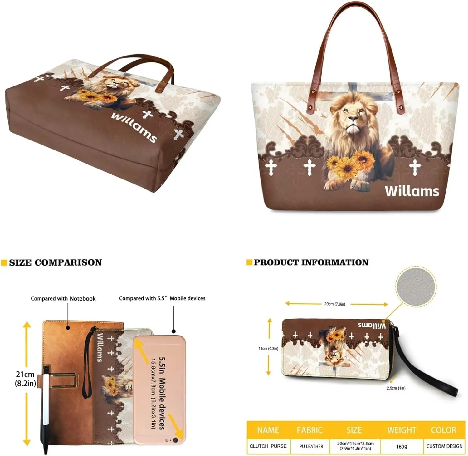 Women Handbags Wallet Tote Bag Shoulder Bag Top Handle Satchel Purse Set 2pcs