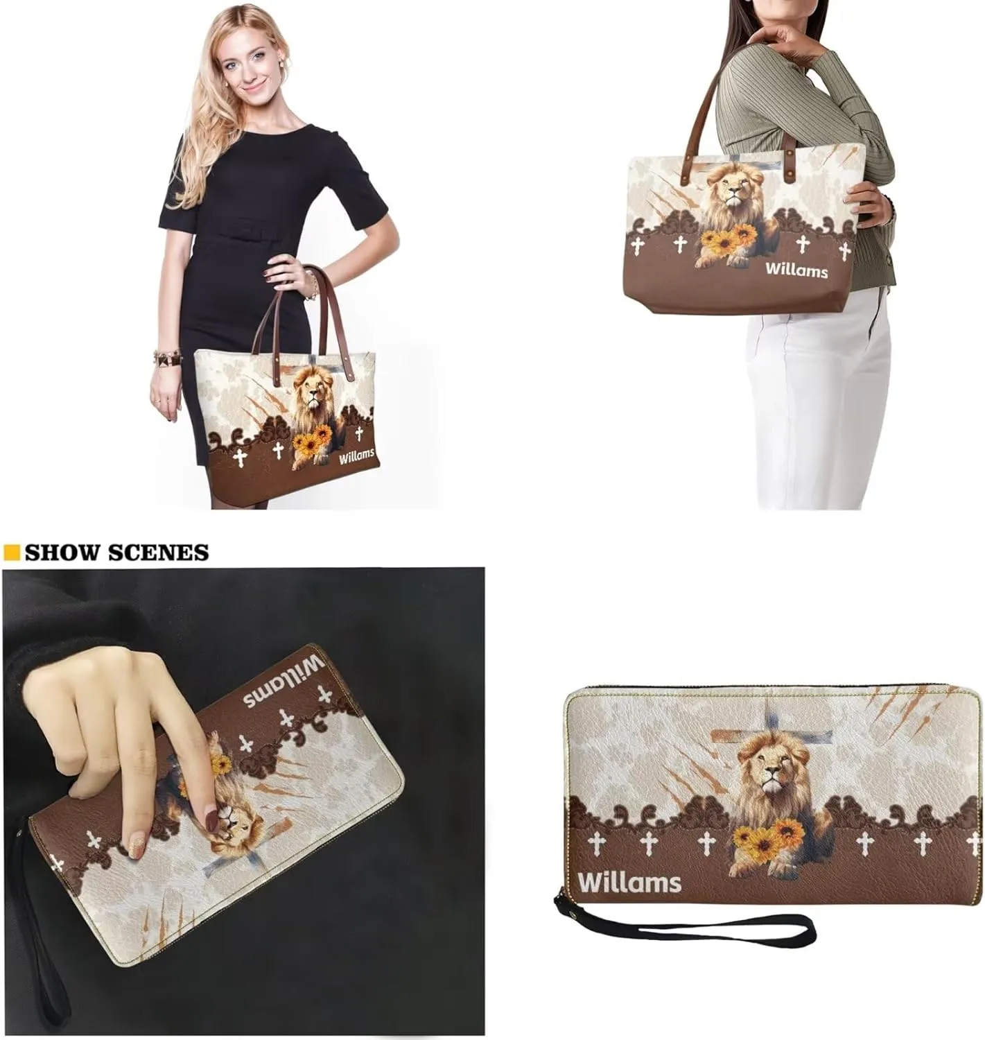 Women Handbags Wallet Tote Bag Shoulder Bag Top Handle Satchel Purse Set 2pcs