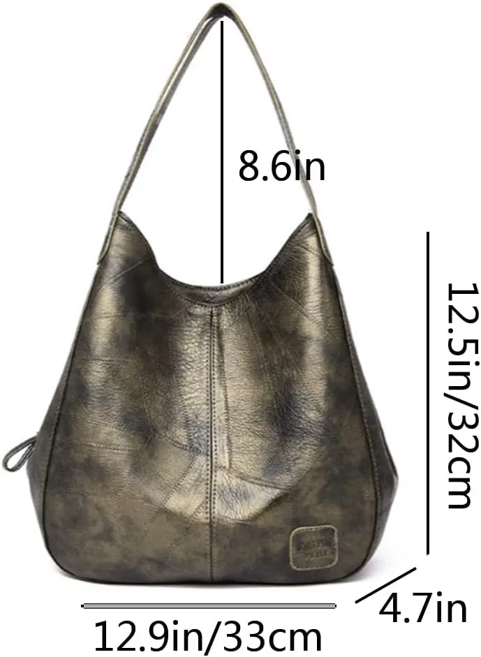 Women Retro Hobo Shoulder Bag Purse Tote Bags Soft PU Leather Handbag Satchel