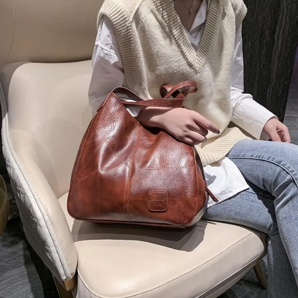 Women Retro Hobo Shoulder Bag Purse Tote Bags Soft PU Leather Handbag Satchel