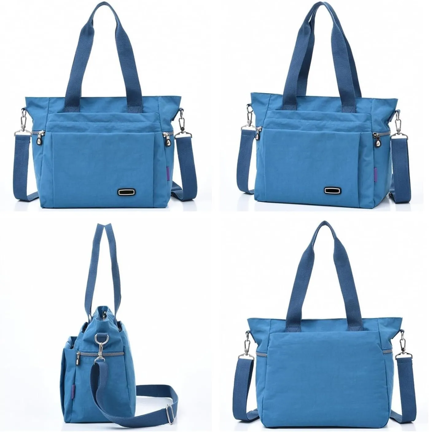 Women RFID Crossbody Bag Multi Pocket Shoulder Bag Waterproof Nylon Travel Satchel Handbag Purse
