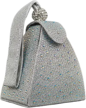 Women Rhinestone Unique Evening Bag Triangle Handbag Wristlet Clutch Purse Wrist Bag