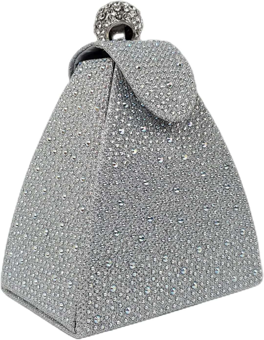 Women Rhinestone Unique Evening Bag Triangle Handbag Wristlet Clutch Purse Wrist Bag