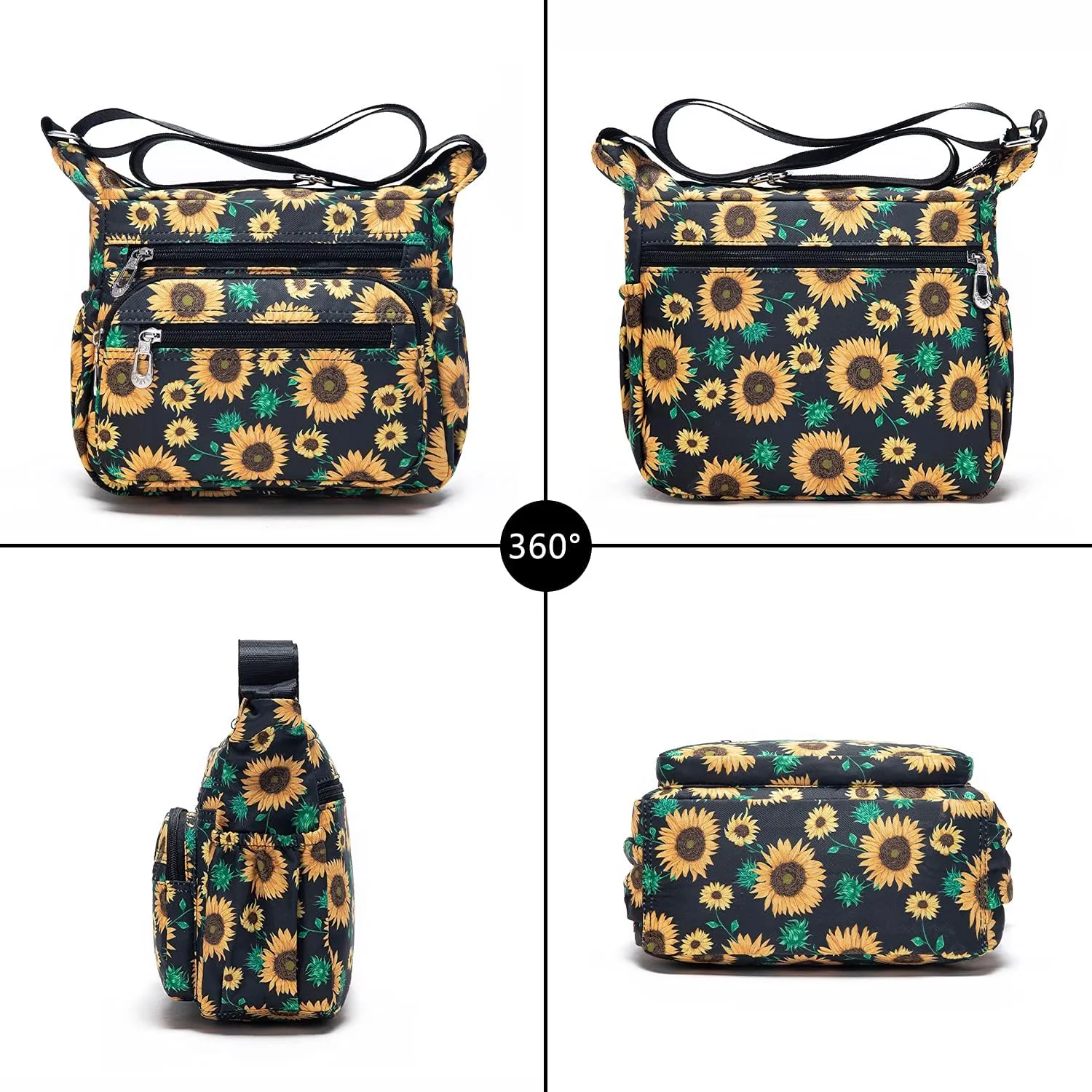 Women Shoulder Handbag Roomy Multiple Pockets Bag Ladies Crossbody Purse Tote Top Handle Satchel