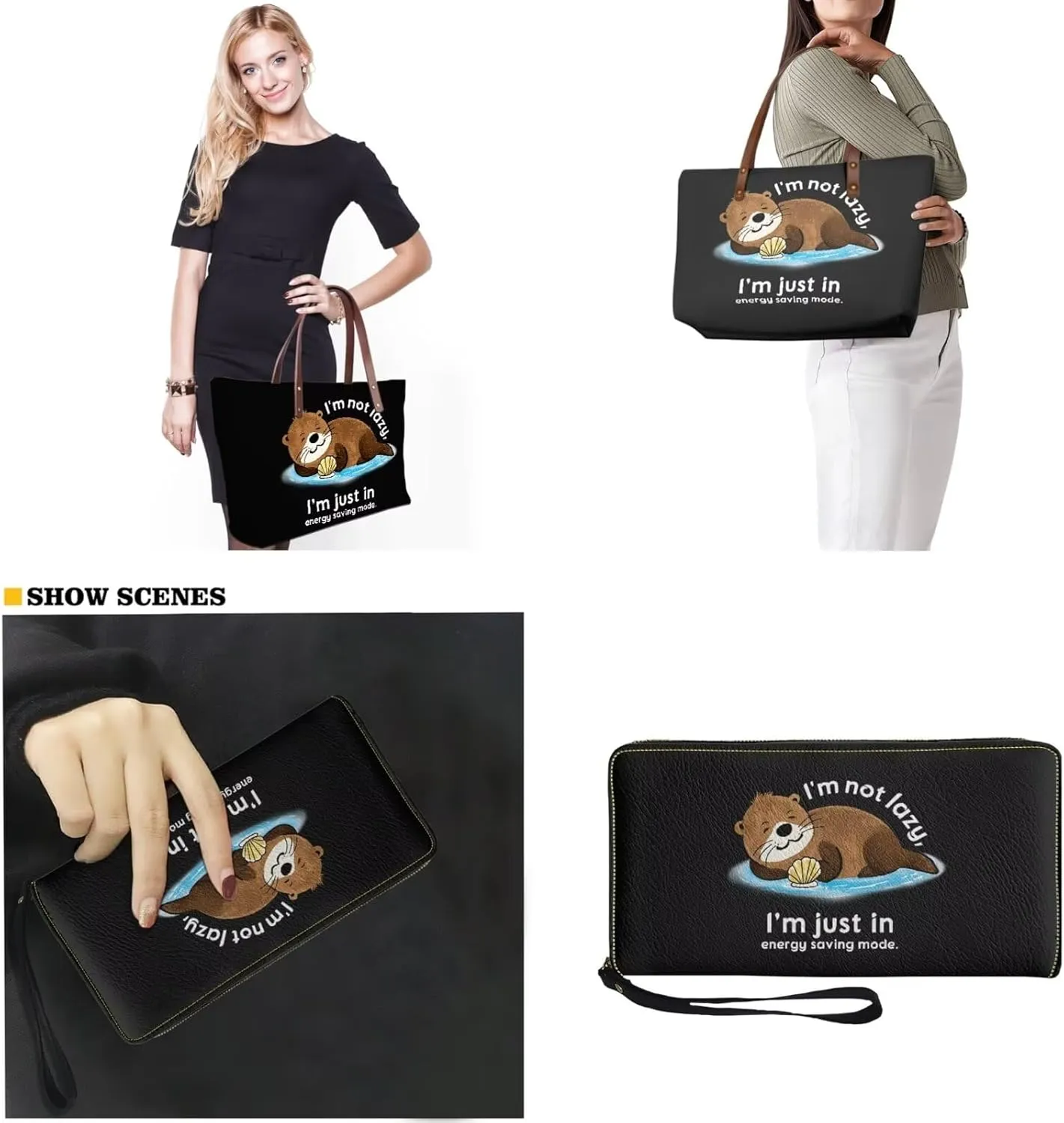 Women Top Handle Purse Set Large Tote Bag with Wallet Zipper Hobo Purse Satchel Handbag for Travel Shopping
