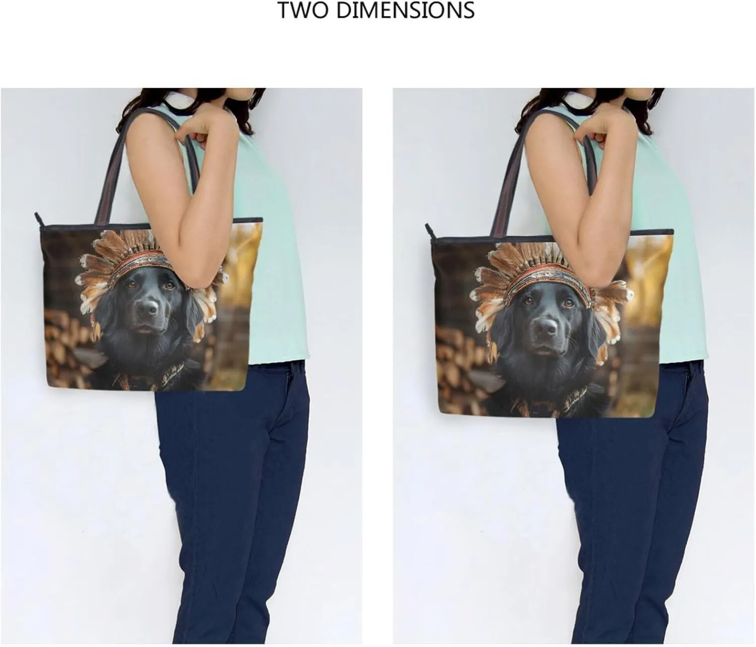 Women Tote Bag Labrador Chief Print for Everyday & Travel, Handbag Purse Reusable Grocery Bag Large