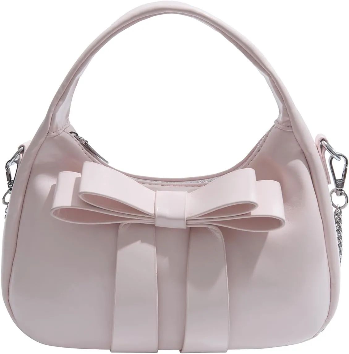 Women's Cute Big Bow Knot Top Handle Purse Leather Shoulder Handbags Zipper Crossbody Satchel