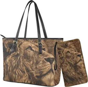 Womens Handbag Sets Satchel Purse Waterproof Tote Bag with Wallet Set for Ladies