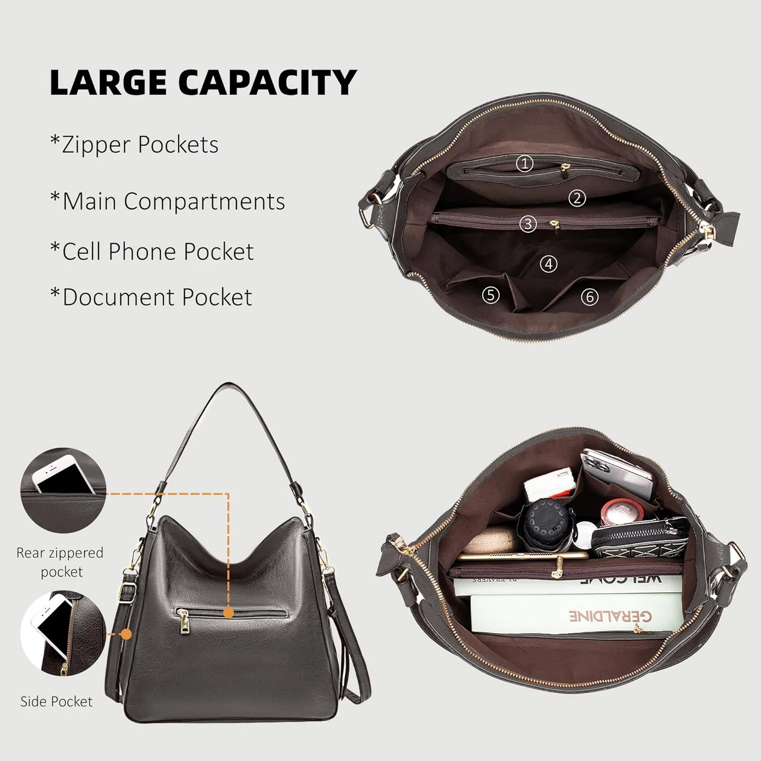 Women's Handbag Shoulder Bag Vintage-Inspired PU Vegan Leather Stylish Crossbody Bucket Purse Satchel