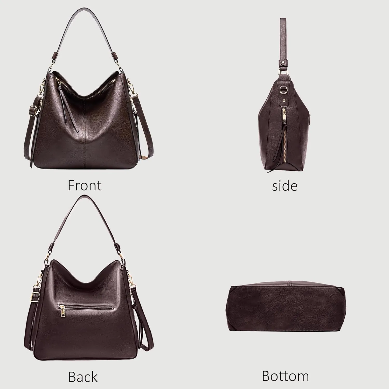 Women's Handbag Shoulder Bag Vintage-Inspired PU Vegan Leather Stylish Crossbody Bucket Purse Satchel