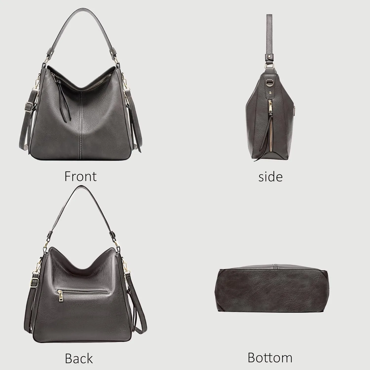Women's Handbag Shoulder Bag Vintage-Inspired PU Vegan Leather Stylish Crossbody Bucket Purse Satchel