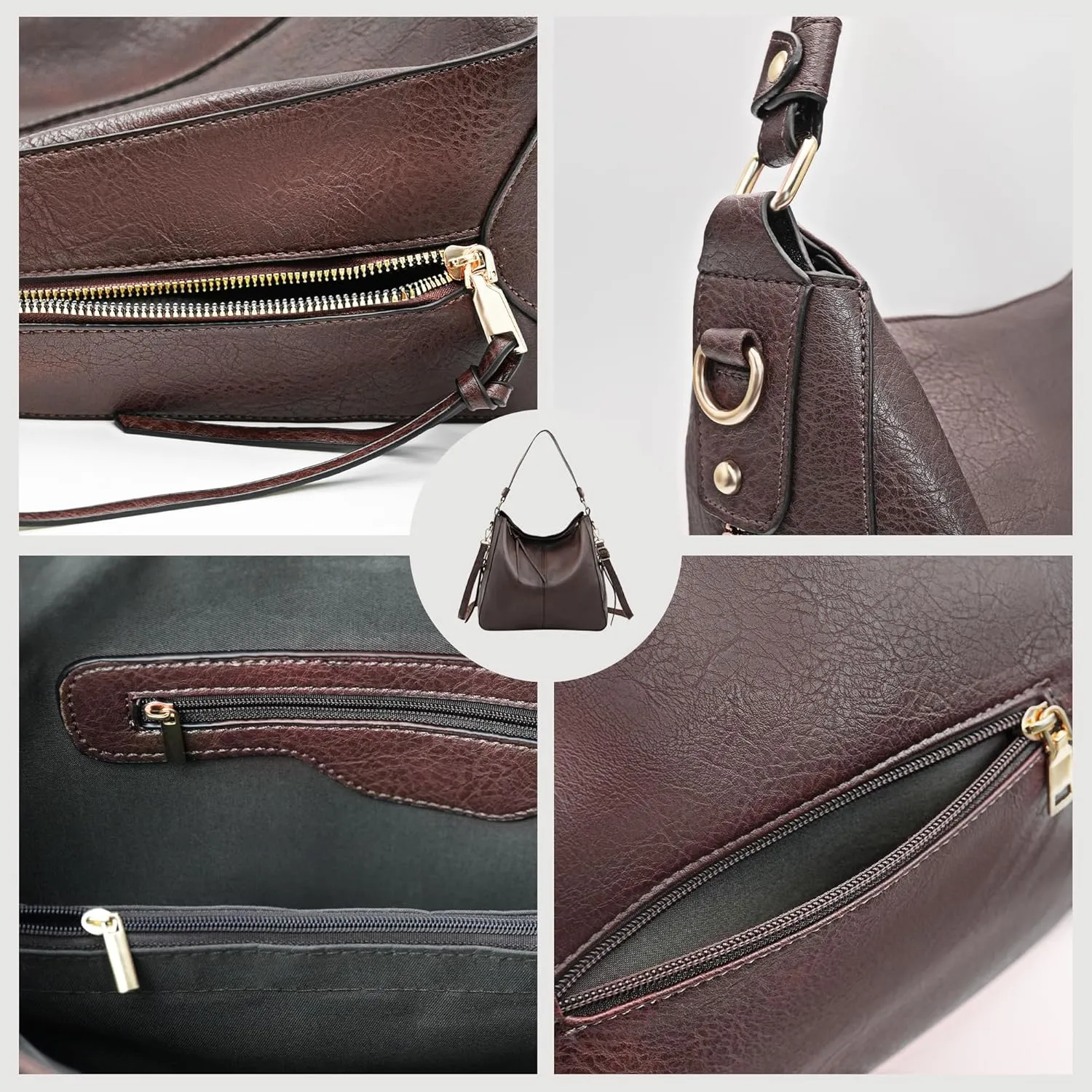 Women's Handbag Shoulder Bag Vintage-Inspired PU Vegan Leather Stylish Crossbody Bucket Purse Satchel