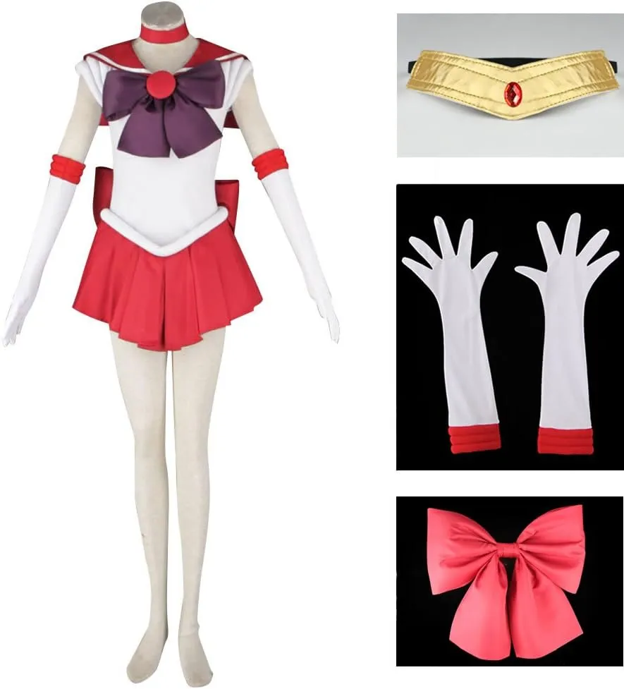 Women's Hino Rei Cosplay Costume 6 Pcs Set