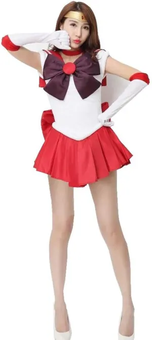 Women's Hino Rei Cosplay Costume 6 Pcs Set