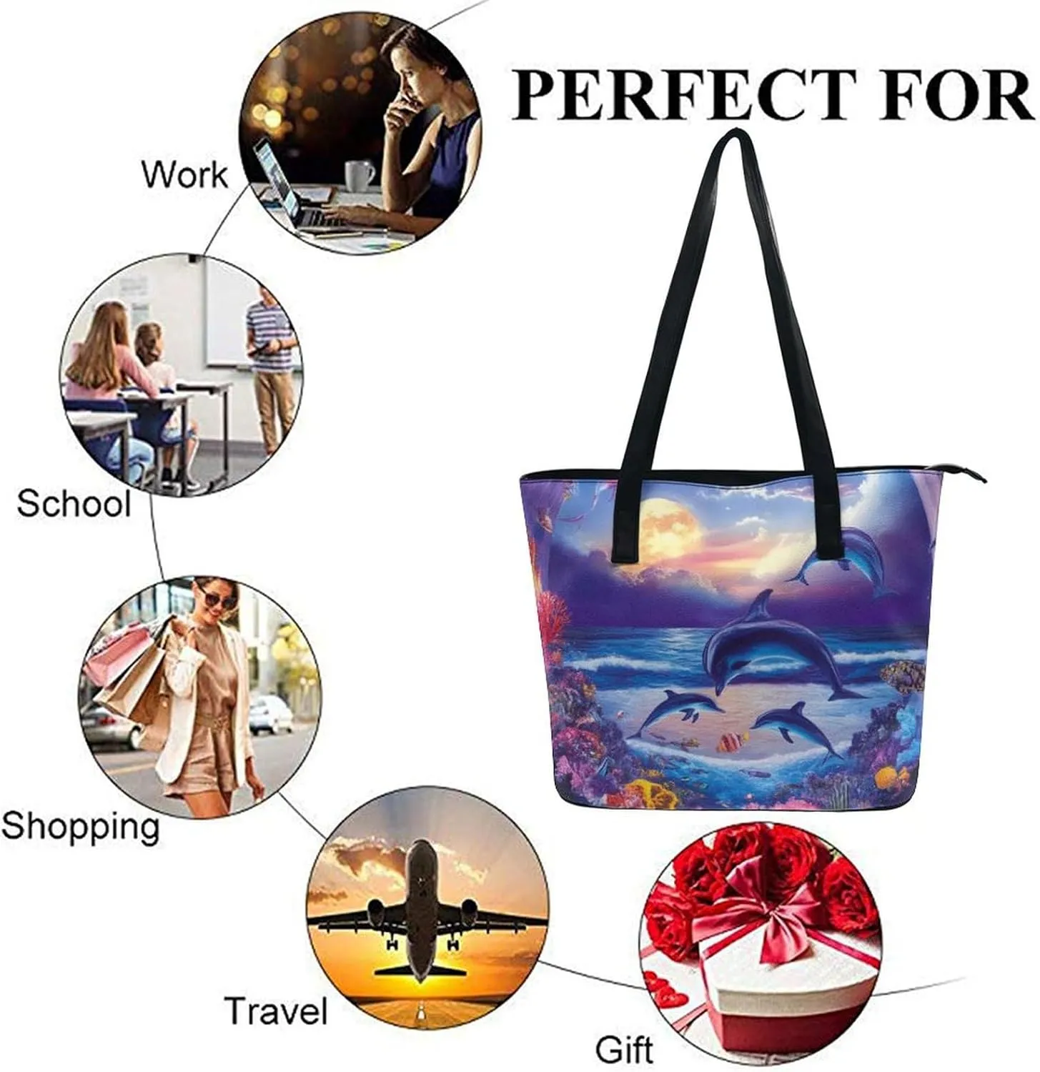 Womens Large Capacity Shoulder Tote Bag Casual Multifunction Handbags