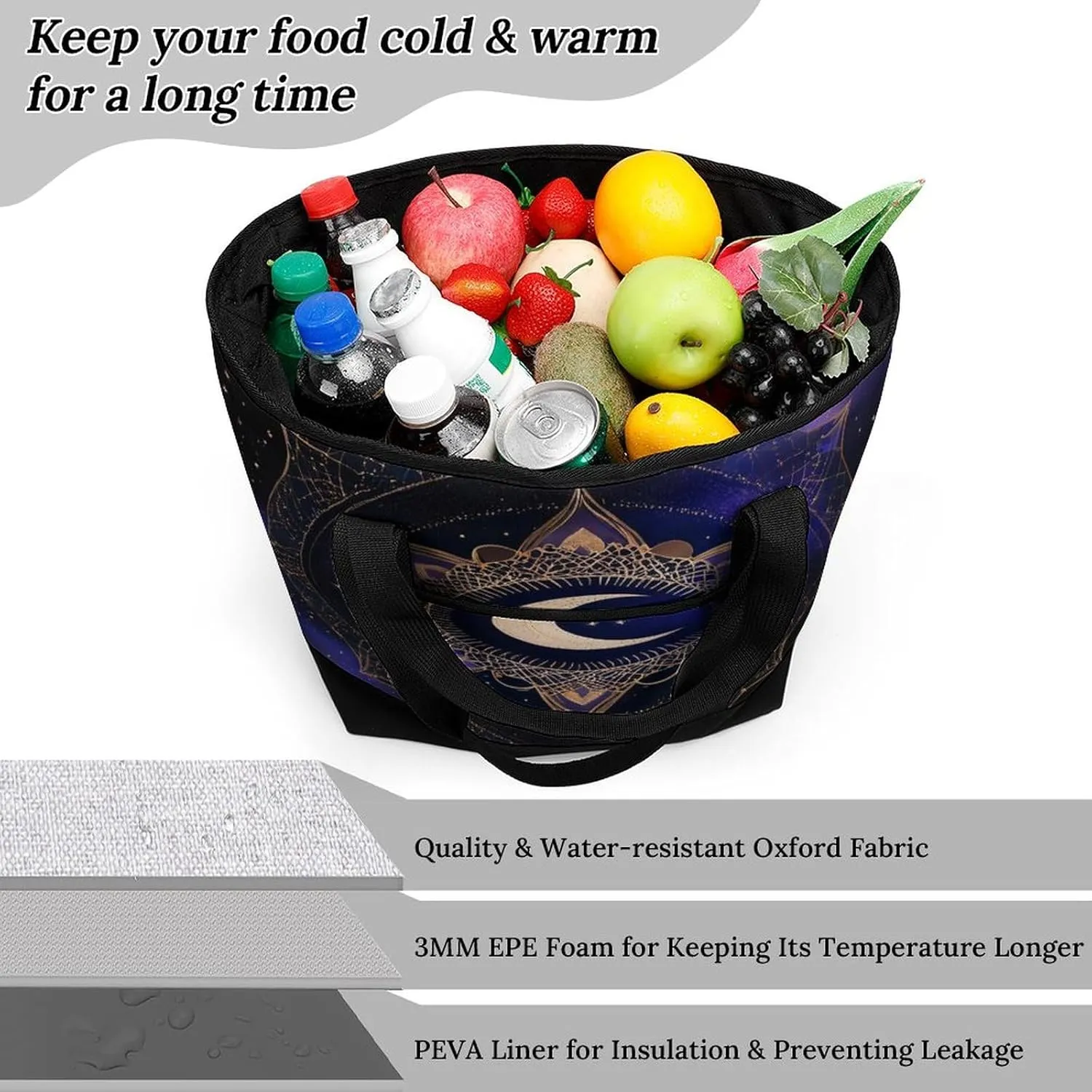 Women's Large-Capacity Thermal Tote Bag Stylish Work & Commute Handbag