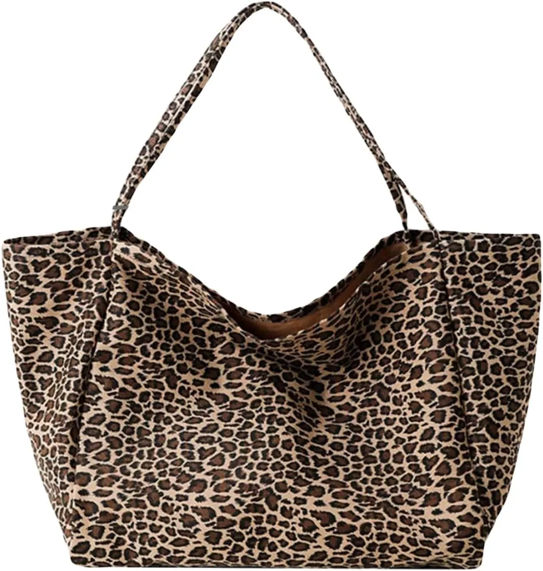 Women's Leopard Tote Bag Double Handle Lightweight Large Shoulder Bag Travel Satchel Handbag