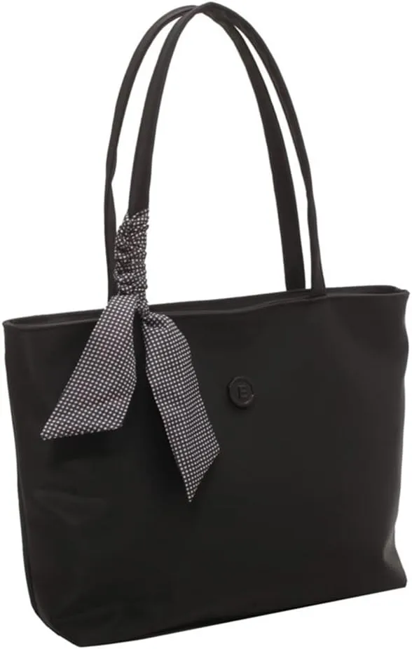 Women’s Lightweight Nylon Tote Bag with Zipper - Casual Handbag for Commuters - Double Handle Shoulder Purse (Green)