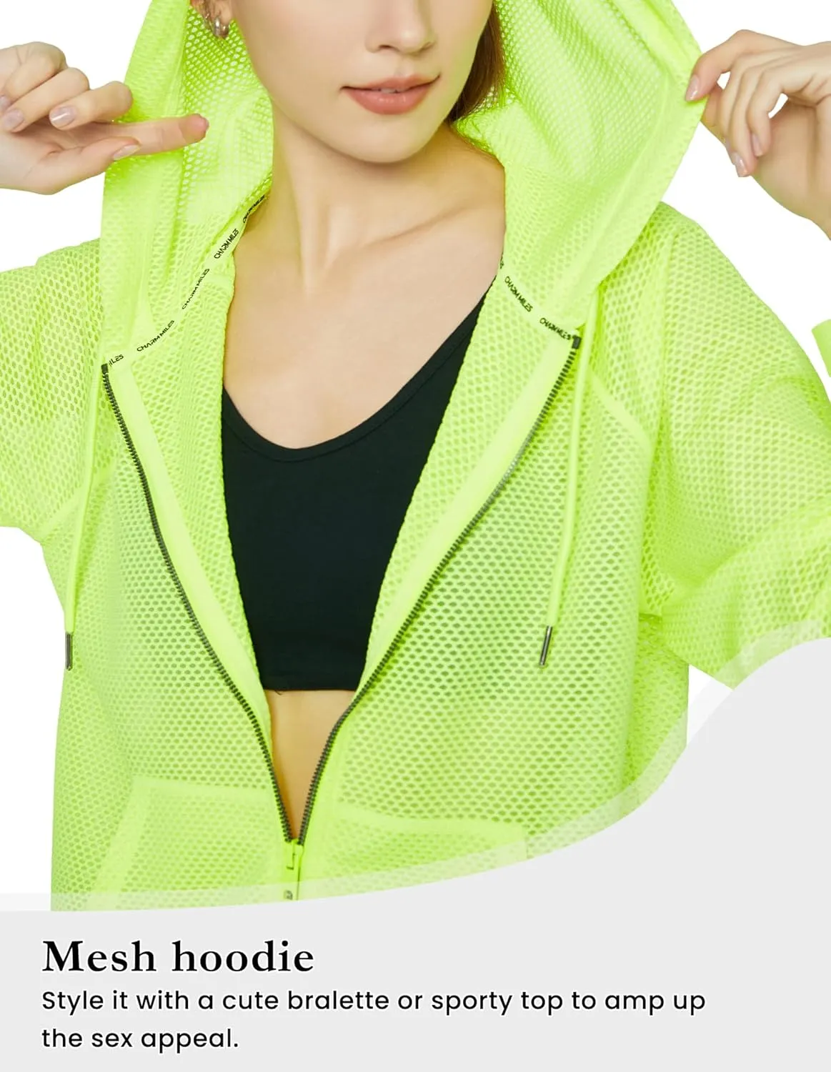 Women's Long Sleeve Mesh Hoody Sheer Hooded Sweatshirt Lightweight Athletic Jacket Zip Up Sheer Hoodie