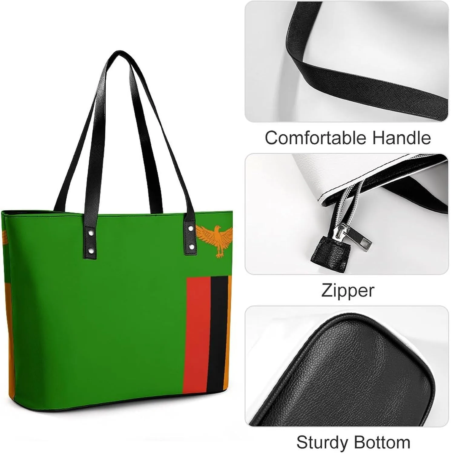 Women's Montserrat Lslands Flag Tote Bag Leather Shoulder Handbag Large Capacity Organizer