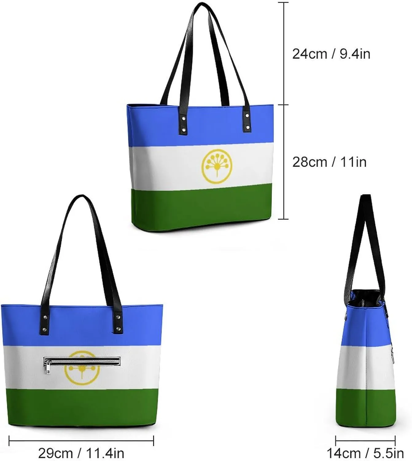 Women's Montserrat Lslands Flag Tote Bag Leather Shoulder Handbag Large Capacity Organizer