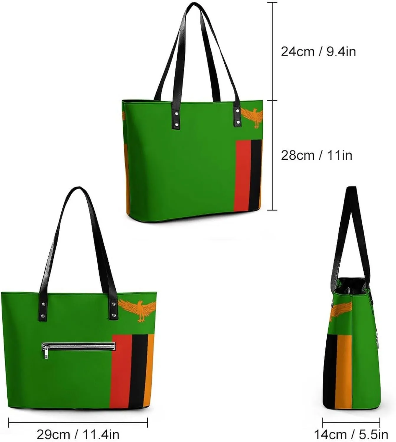 Women's Montserrat Lslands Flag Tote Bag Leather Shoulder Handbag Large Capacity Organizer