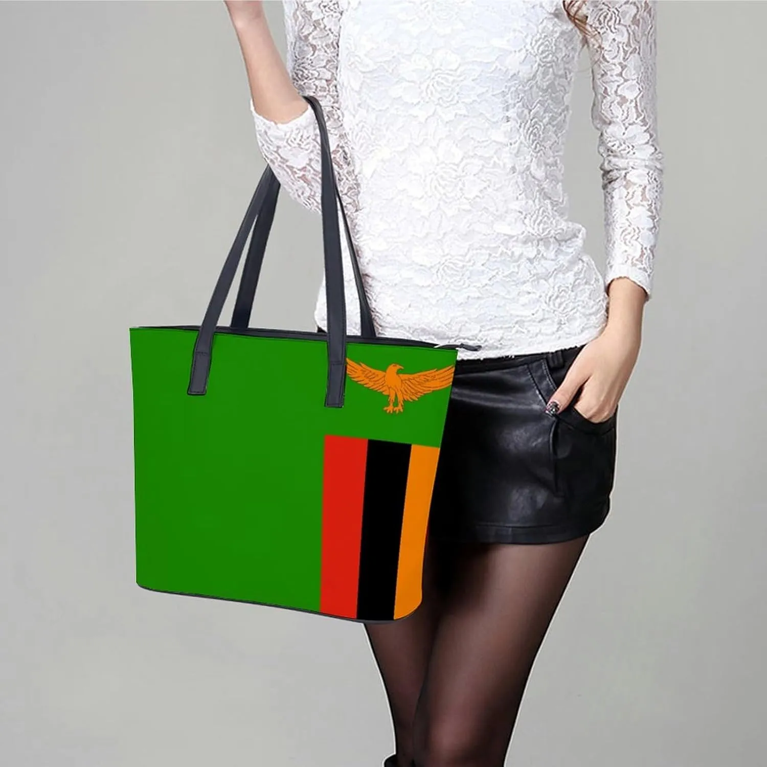 Women's Montserrat Lslands Flag Tote Bag Leather Shoulder Handbag Large Capacity Organizer